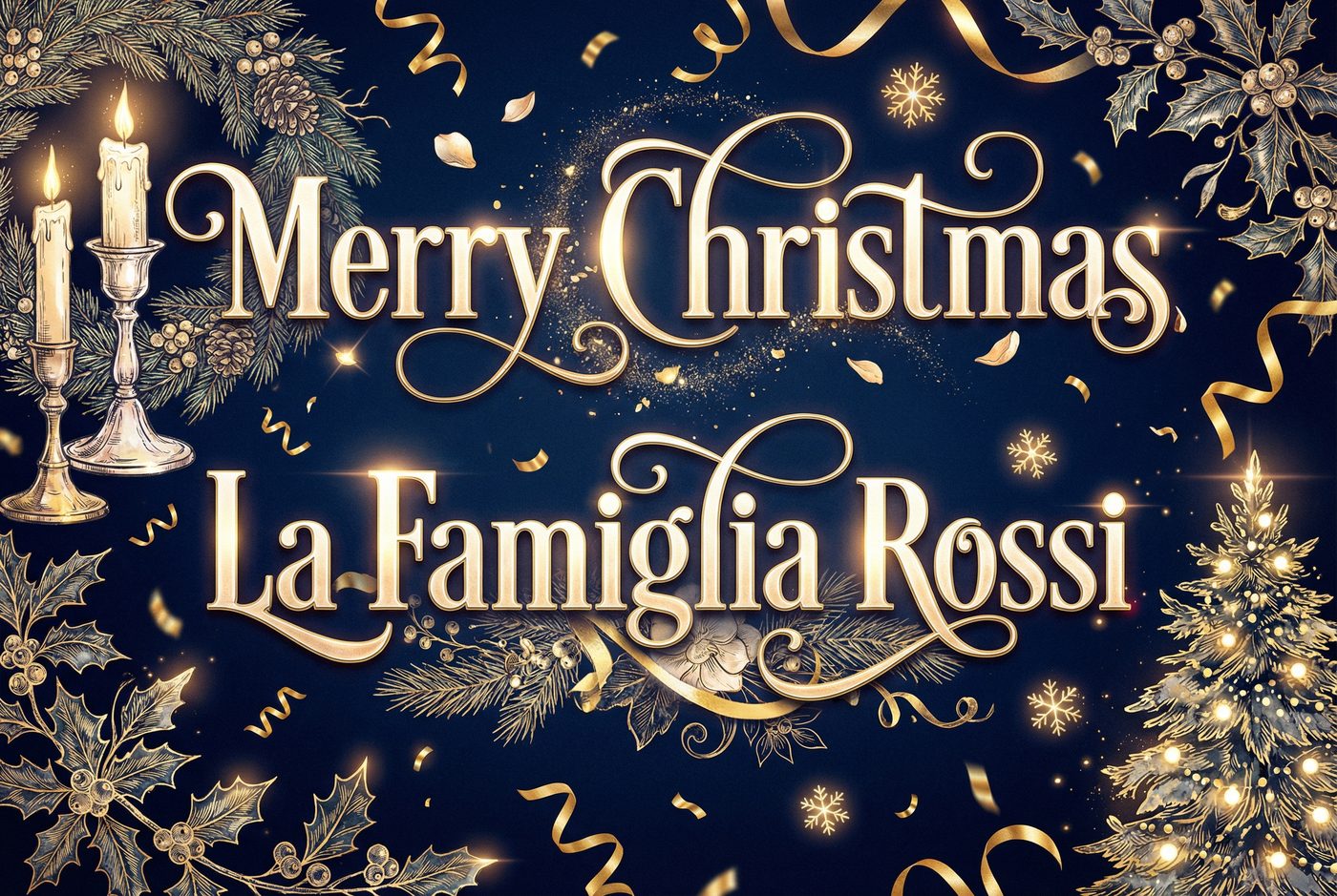 La Famiglia Rossi Christmas · Elegant placemat — Italian