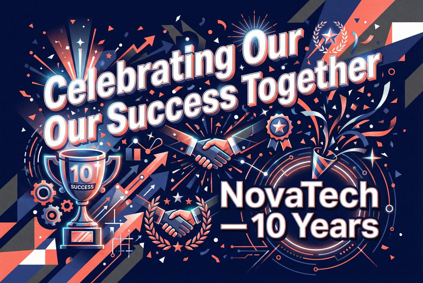 NovaTech Company Anniversary · Modern placemat — 10 years