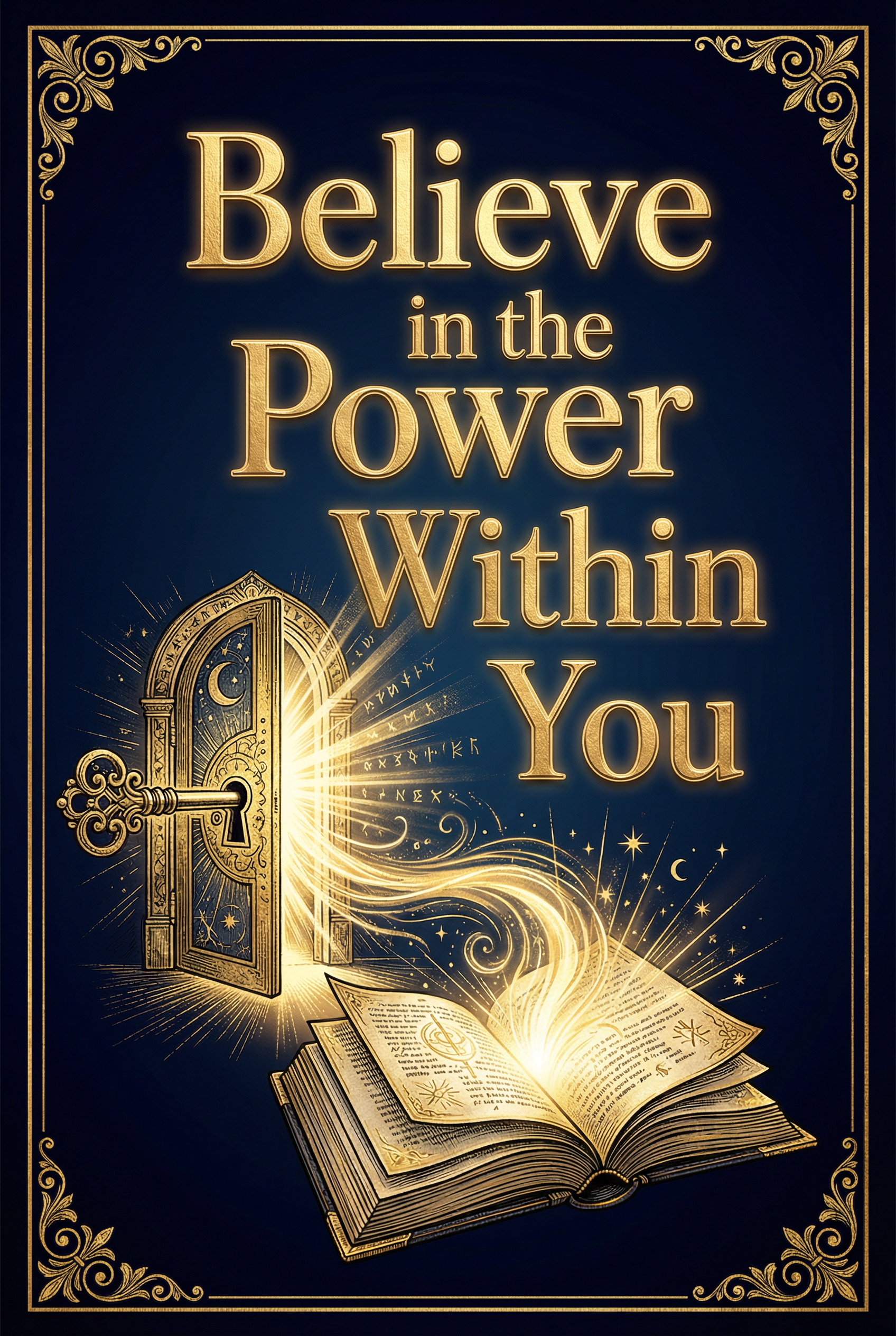 Self Belief — Believe in the Power Within You — Elegant refined portrait sign